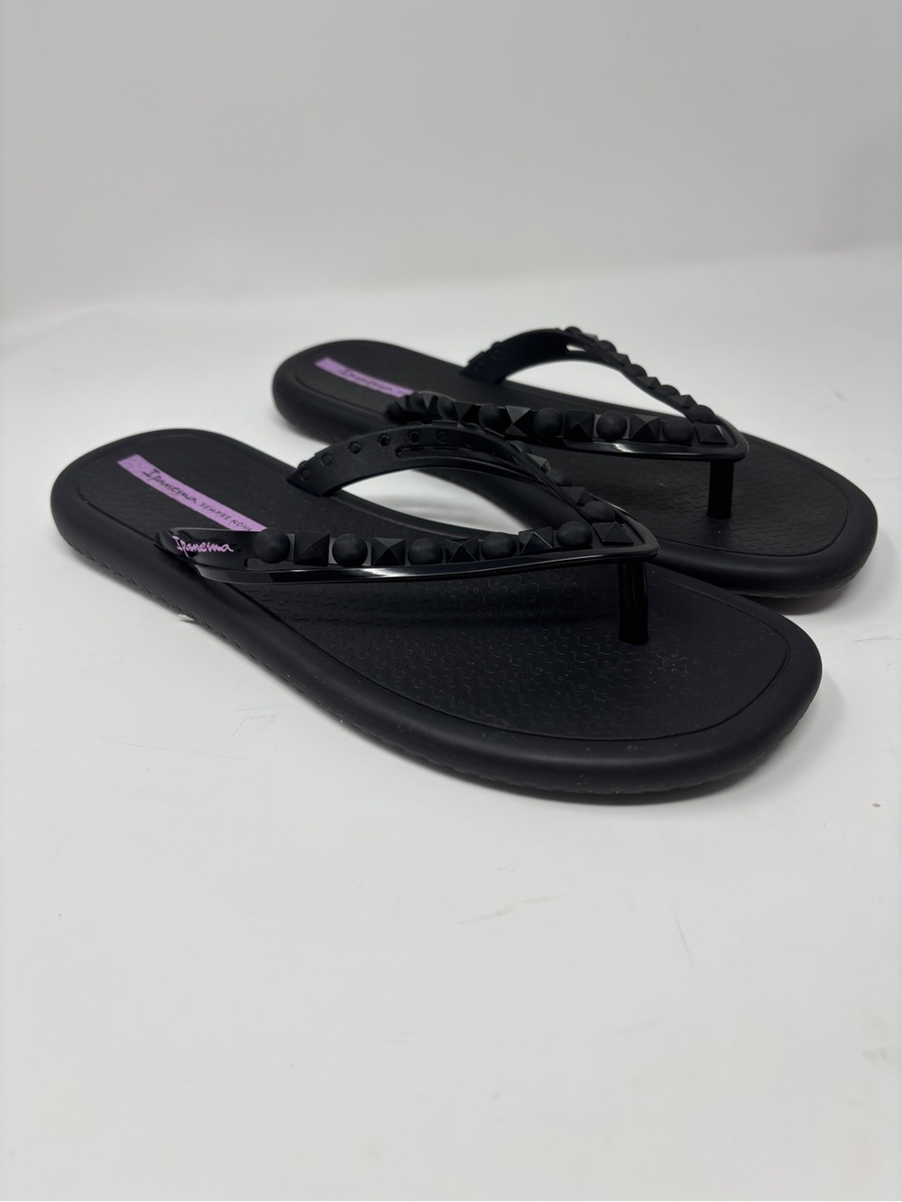 Ipanema Sempre Nova Black Studded Women's Sandals Flip Flops Size 8